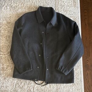 Theory Men's Dark Gray Wool-Blend Button Jacket